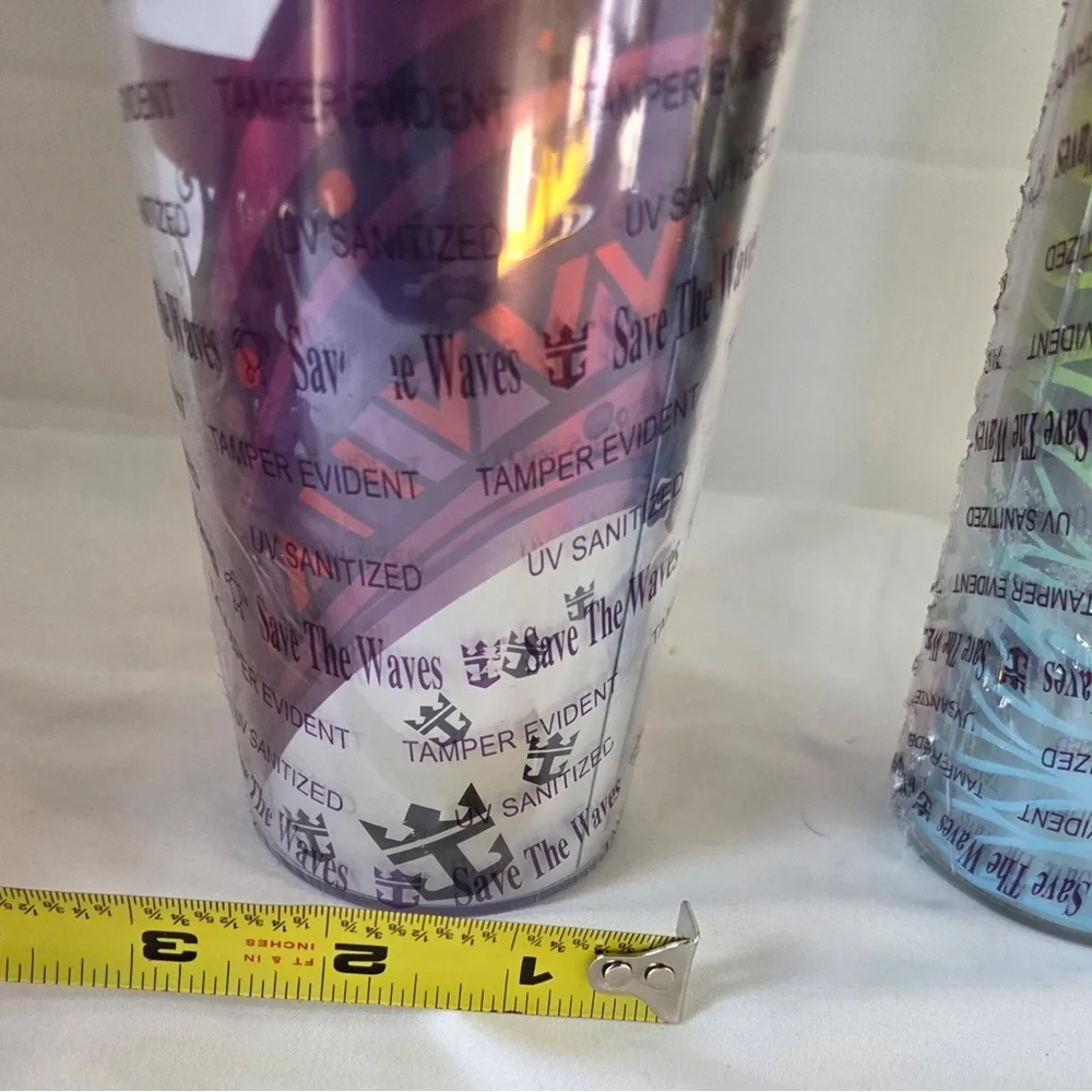 Set Of 2 SEALED Royal Caribbean 2022 Save The Waves Cup Tumblers